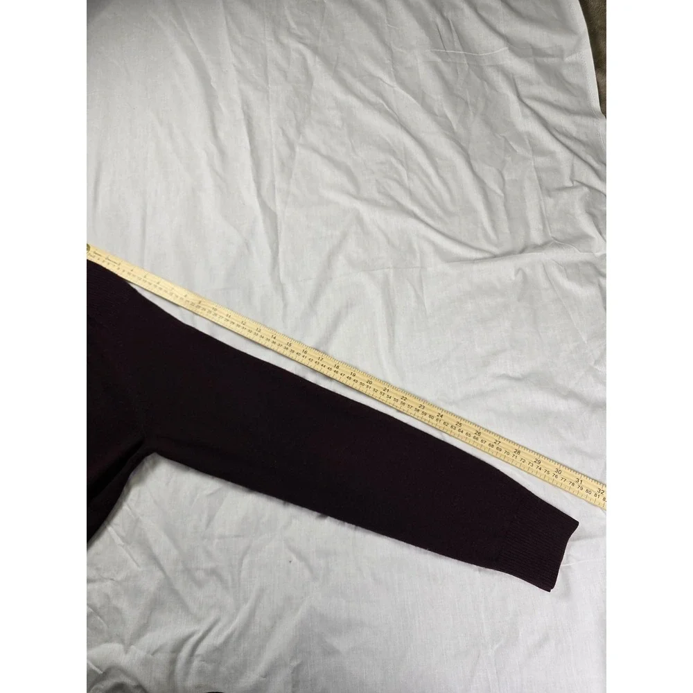 Banana Republic Sweater Mens Medium Purple Merino Wool Mock Neck Quarter‎ Zip